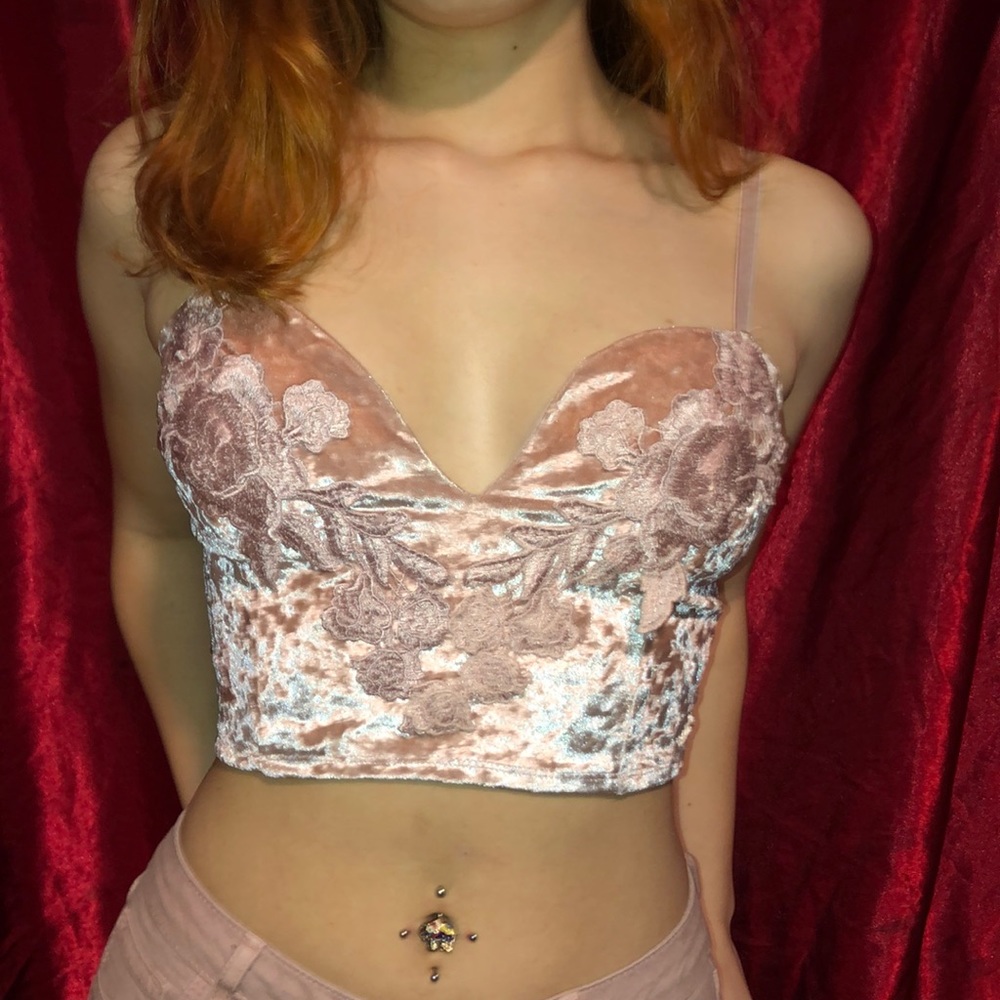 Rose crop top small $20